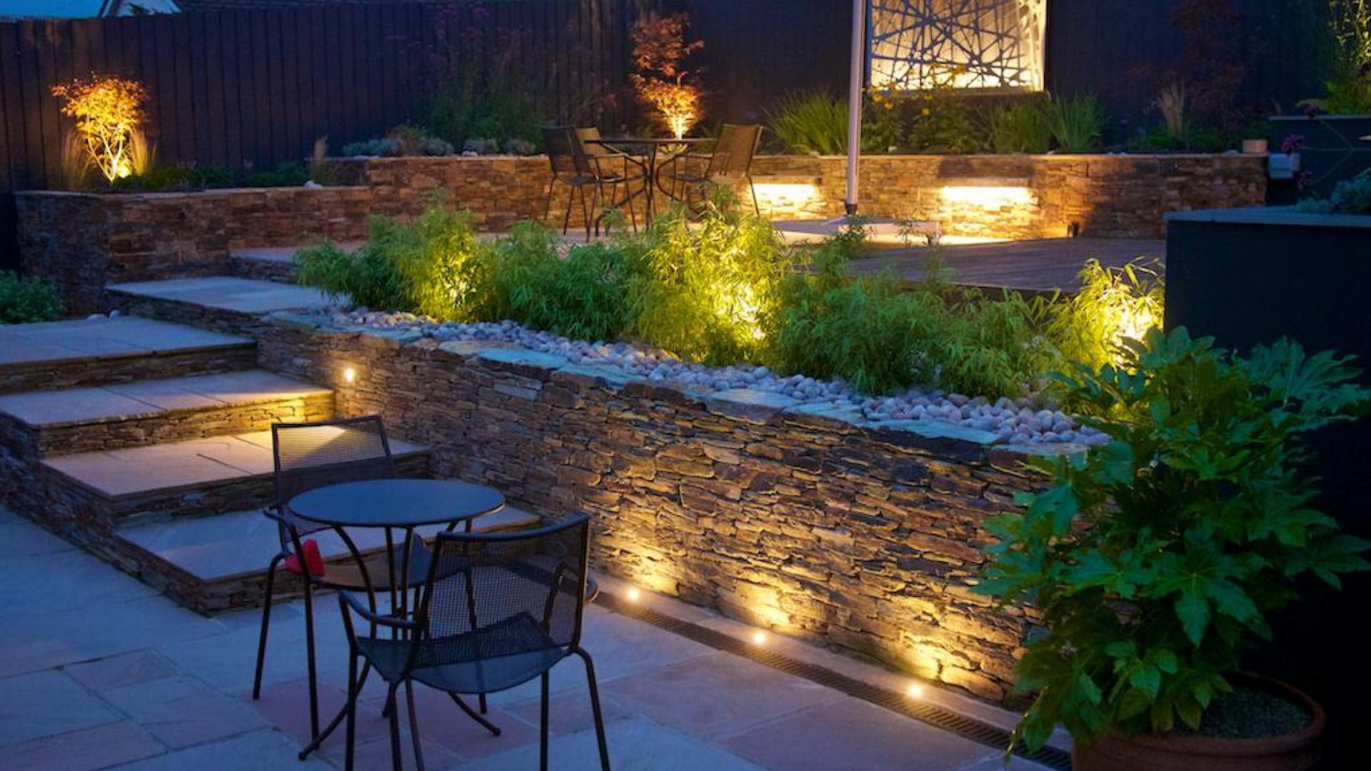 Alison Bockh Garden Design - Adjustable lighting makes it all useable and safe at night.